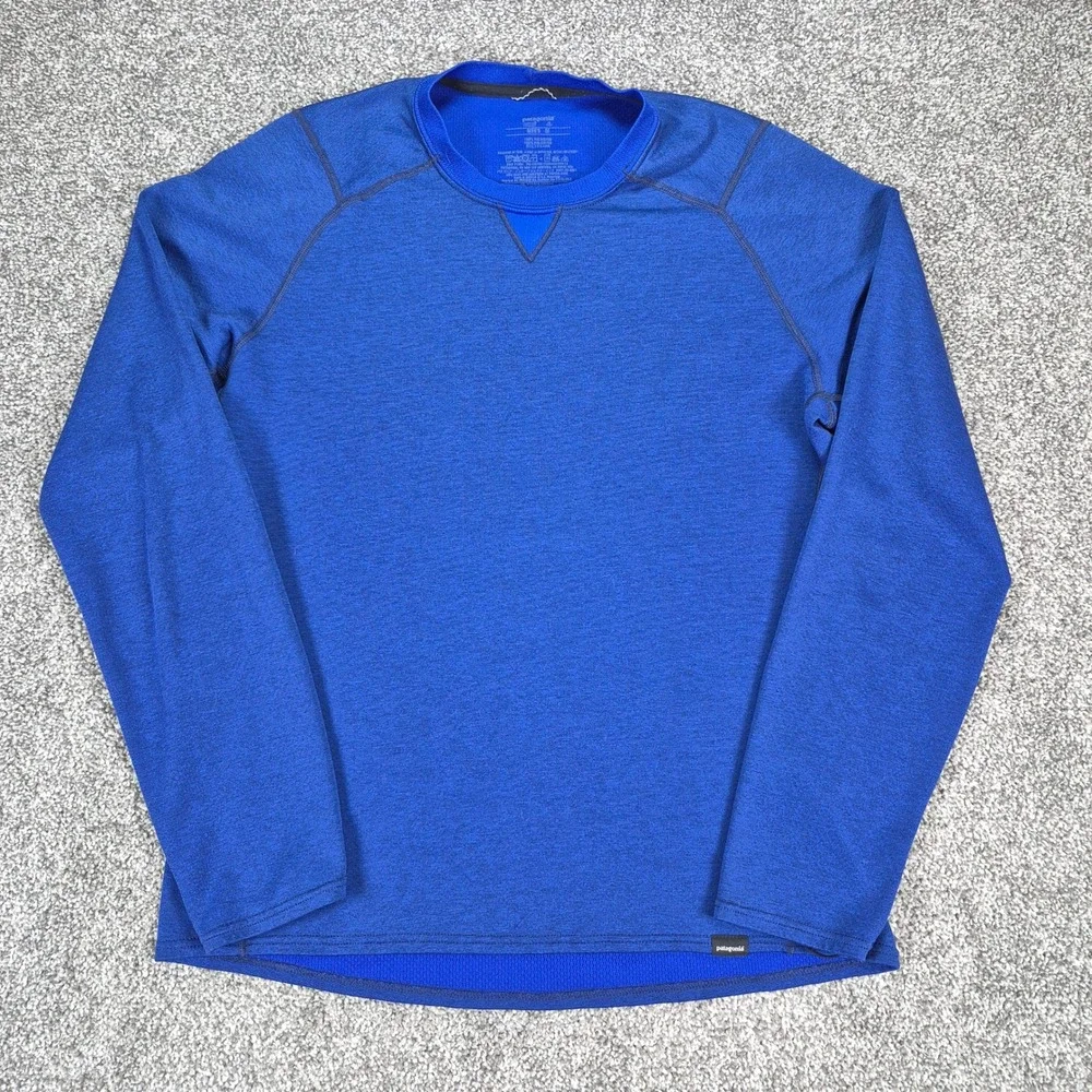 Patagonia Capilene 3 Midweight Shirt Mens Medium Blue Long Sleeve Base Layer‎